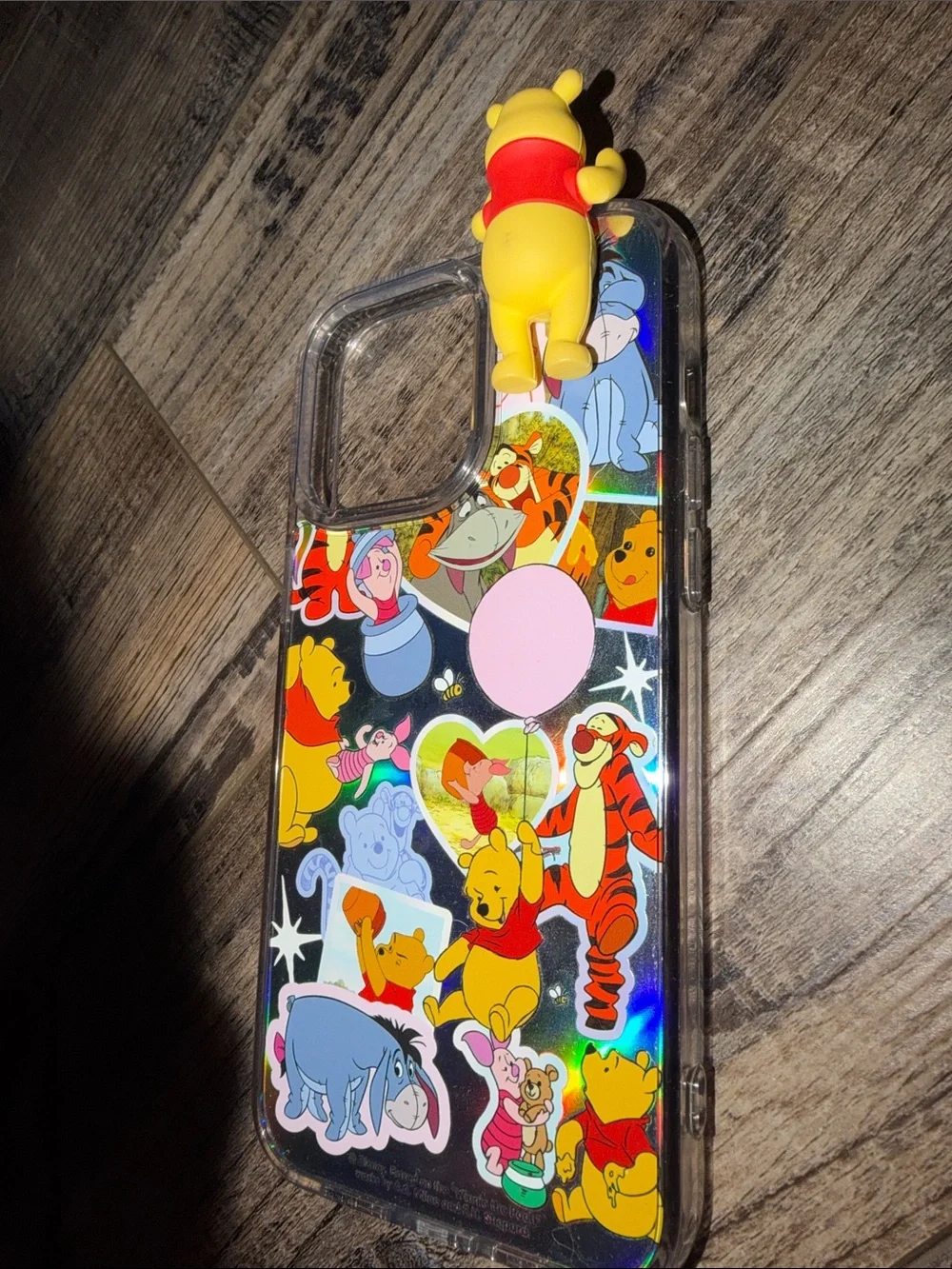 Disney Winnie the Pooh Holographic Clear Case with Yellow Charm